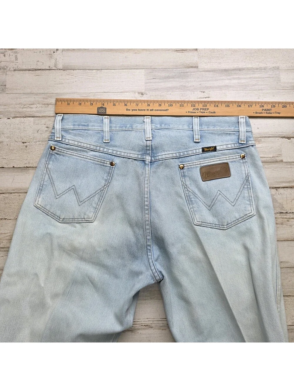 VTG Wrangler Jeans Mens 34x30 Cowboy Cut Light Wash Denim Boot - Western 13MWZGH